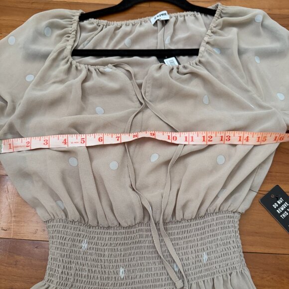 Women Express  Boho Maxi Cottage Prairie Hippie Western Dress in Beige Sz Small - Picture 5 of 8